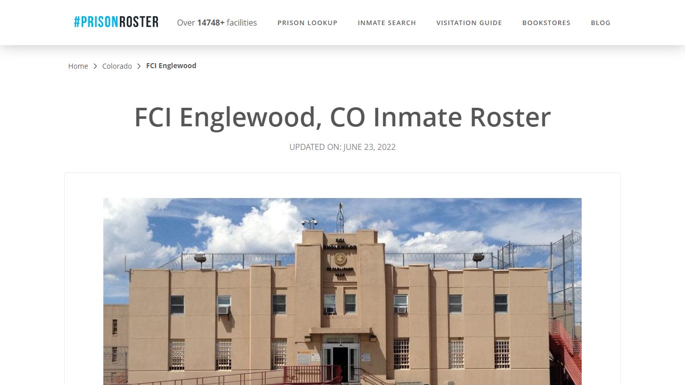 FCI Englewood, CO Inmate Roster - Nationwide Inmate Search