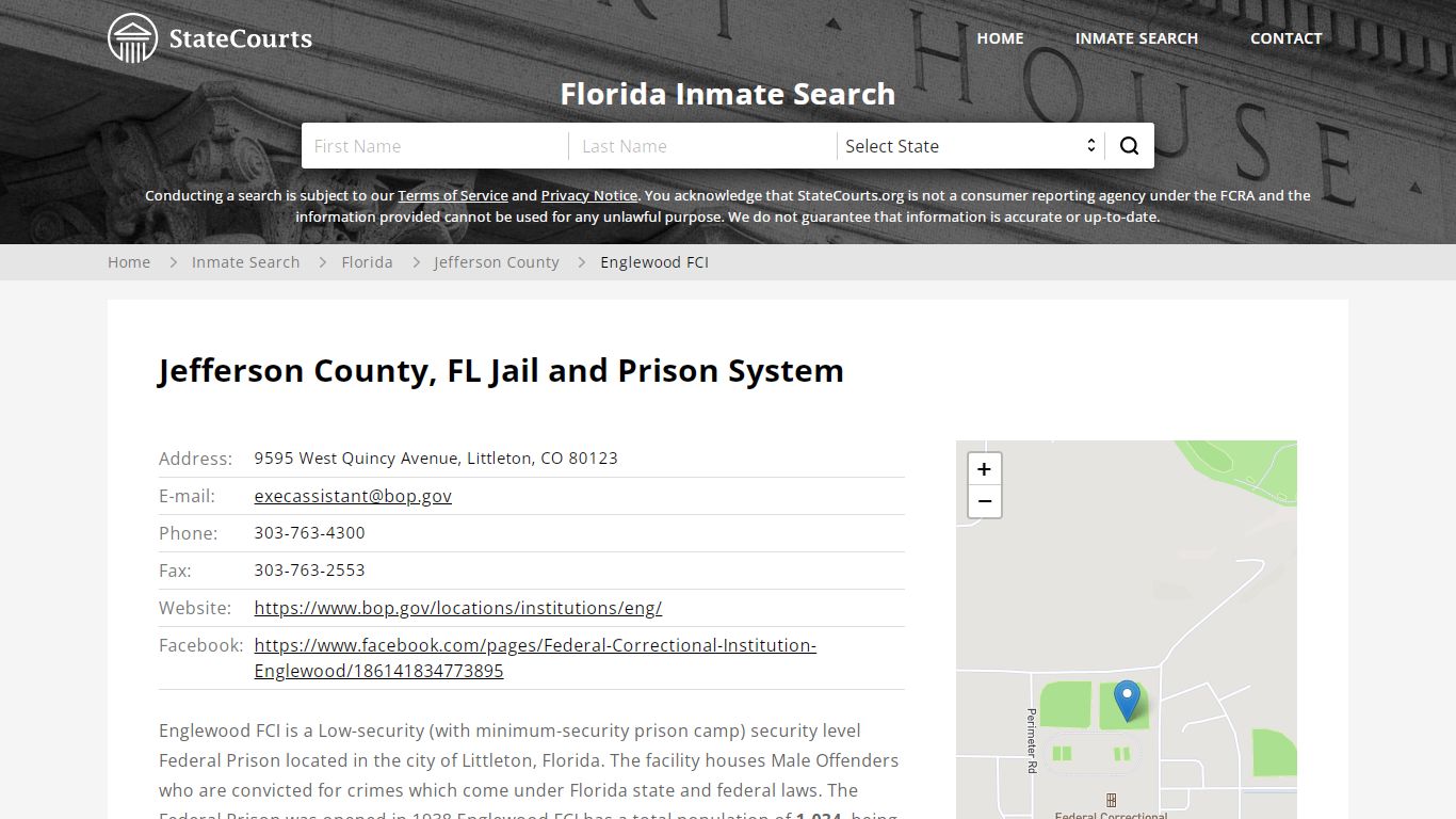 Englewood FCI Inmate Records Search, Florida - StateCourts